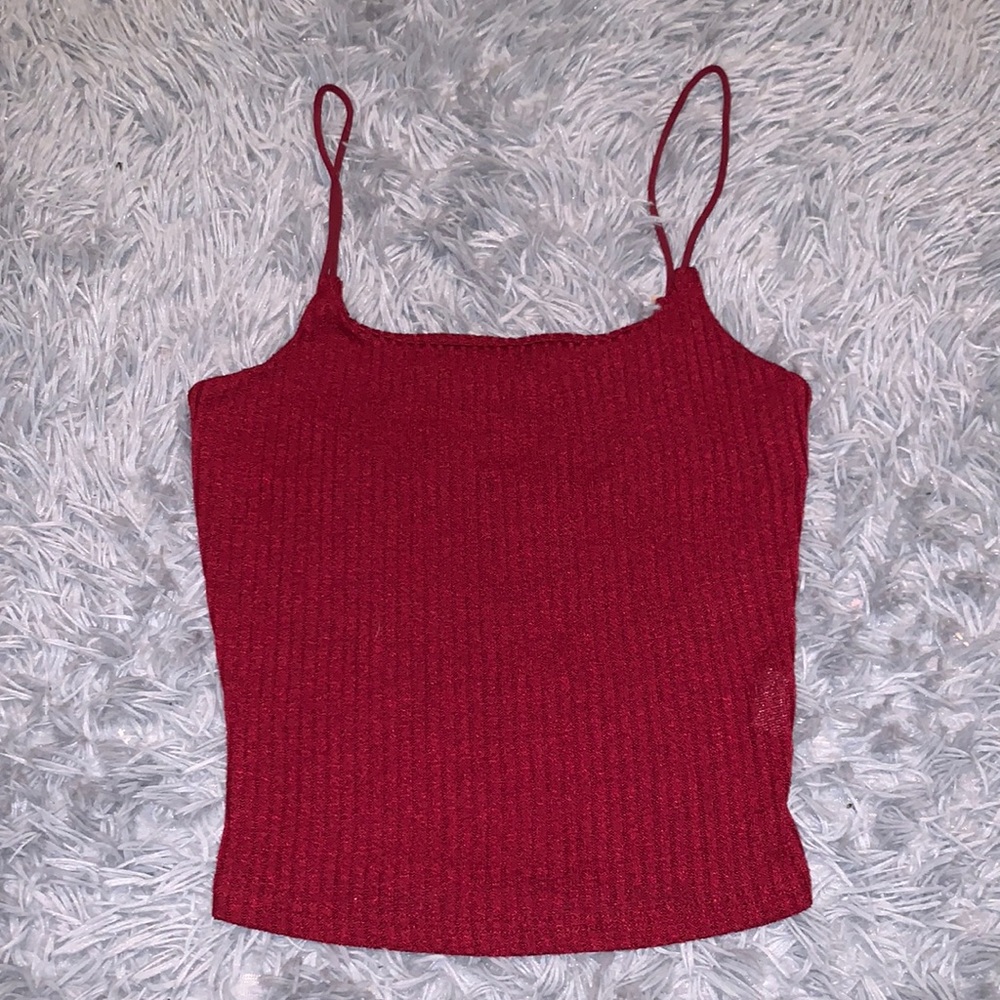shein red/maroon tank/crop top SIZE MEDIUM